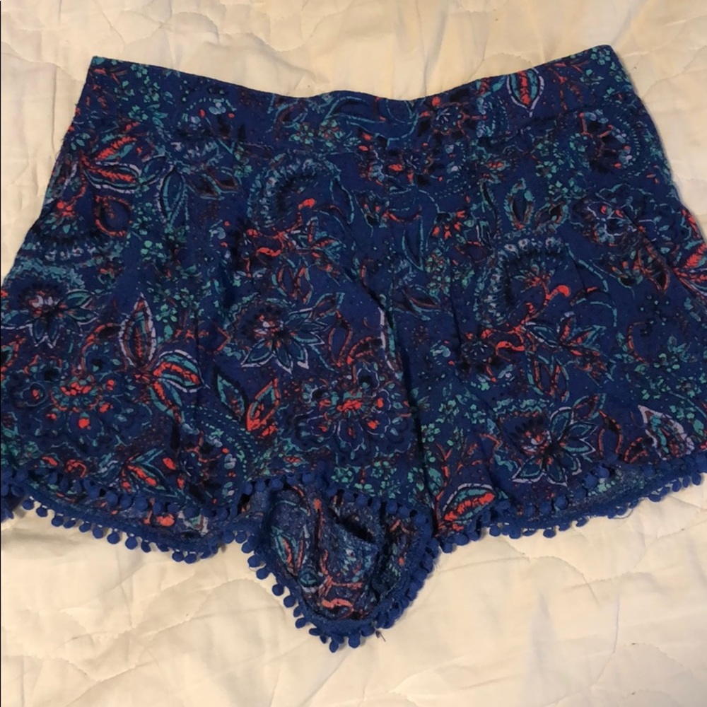 Blue Pom Pom Shorts